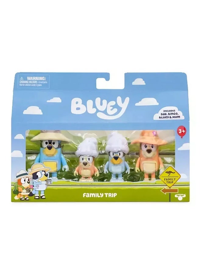 BLUEY مجموعة ألعاب رحلة العائلة (مجموعة من 4) - Image 1