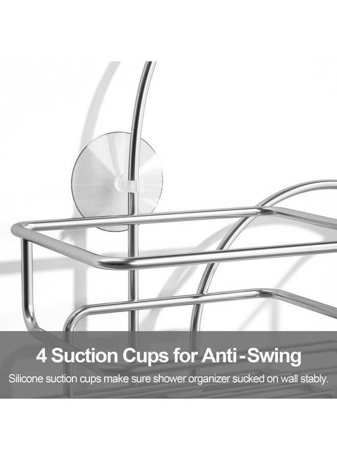 SRIWATANA SRIWATANA Shower Caddy Organizer Hanging Over Head, Bathroom Shower Rack Hanger with Hooks for Razors - Chrome  - Image 5
