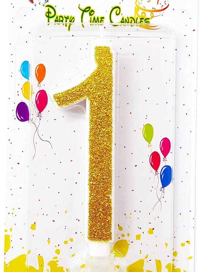 Party Time 1 Piece Birthday Candle Numbers Gold Glittered Candle Happy Birthday Numeral For Weddings Reunions Theme Party Perfect Baby - Image 2