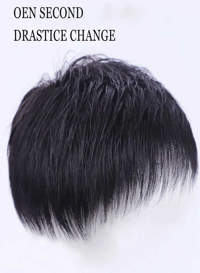 ريتزكارت وصلة شعر رجالية سوداء صناعية مقاس 5x5 بوصة، حل لمشكلة الصلع، شعر مستعار قصير سهل التركيب والإزالة من ماركة ريتزكارت (أسود، 5x5 بوصة) - Image 4