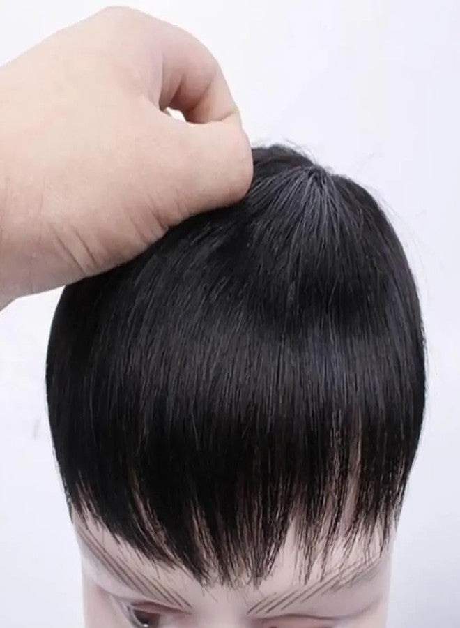 ريتزكارت وصلة شعر رجالية سوداء صناعية مقاس 5x5 بوصة، حل لمشكلة الصلع، شعر مستعار قصير سهل التركيب والإزالة من ماركة ريتزكارت (أسود، 5x5 بوصة) - Image 5