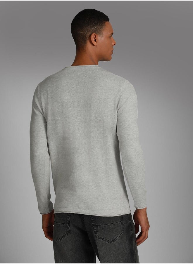 HIGH STAR Men Light Grey Sweater  - Image 2
