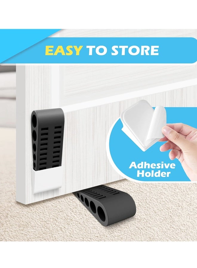 2PCS Heavy Duty Rubber Door Stop Wedge With Holder - Image 3