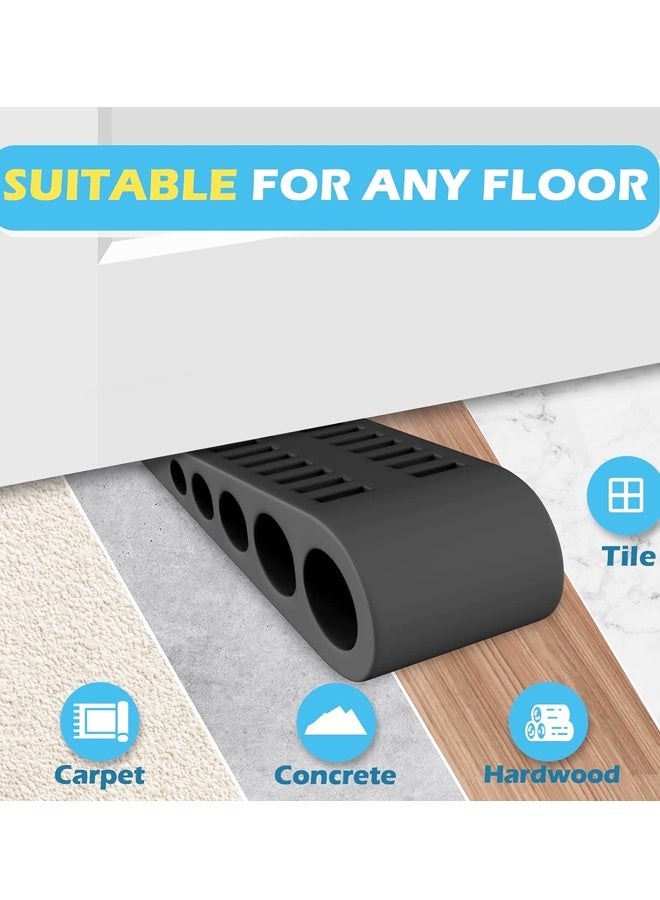 2PCS Heavy Duty Rubber Door Stop Wedge With Holder - Image 5
