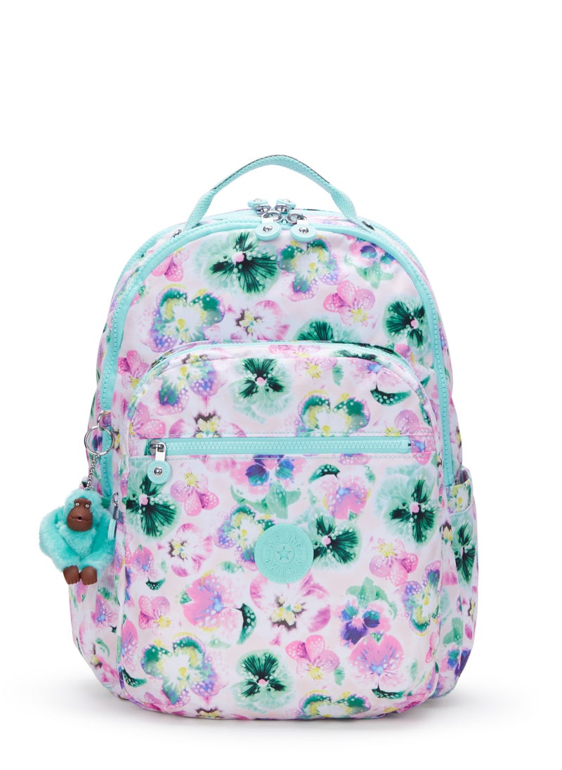 kipling Seoul LapLarge backpack (with laptop compartment)Aqua Blossom -I58167EC  - Image 1