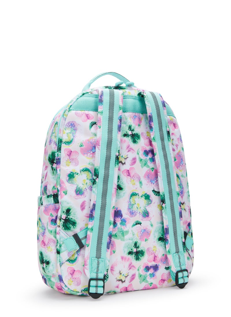 kipling Seoul LapLarge backpack (with laptop compartment)Aqua Blossom -I58167EC  - Image 2