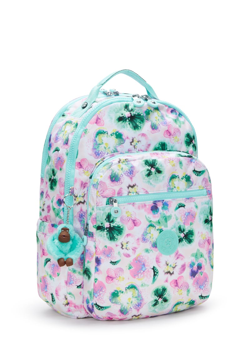 kipling Seoul LapLarge backpack (with laptop compartment)Aqua Blossom -I58167EC  - Image 4