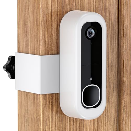 KTCEFE Anti-Theft Doorbell Mount Compatible with Arlo Video Doorbell 2K/HD (2nd Gen), No-Drill Adjustable Mounting Bracket for Arlo Doorbell Camera, Accessories for Apartments, Businesses Home (White) - Image 1