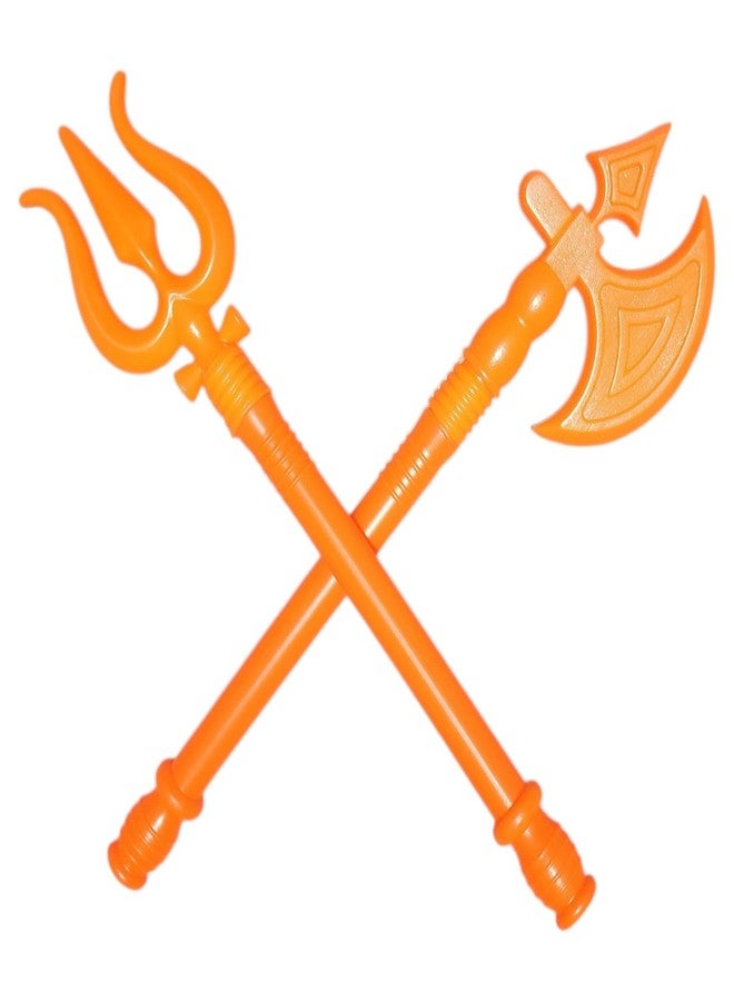 Trishul Farsa | Trident Axe Toy Set By Vijigisha | Introduction to Ancient Weapons and Tools (Orange) - Image 1