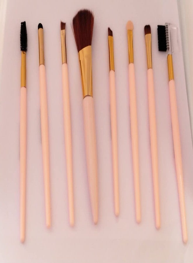 AK Ultimate Makeup Brush Set Of 8 Makeup Brushes - Powder, Foundation, Flat Eyeshadow, Blush, Mascara, Eyeliner, Lip & Eyeshadow Blending Brush - High Defination Results With Fewer Simple Strokes - Image 1