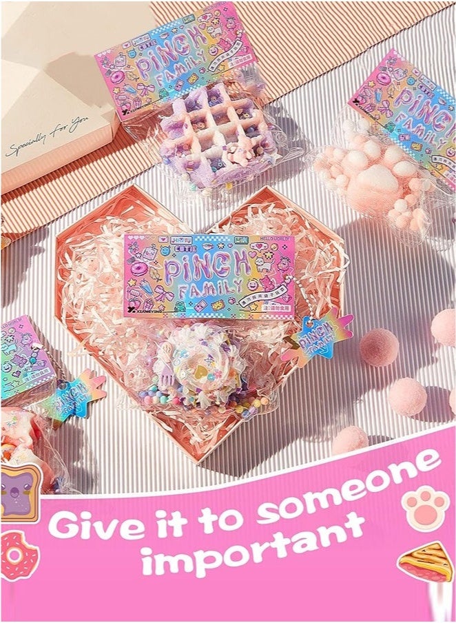 Bukela 4Pcs Squishy Toys, Novelty Decompress Toys, Squeeze Cat Paw Donut Stress Ball Pinch Cute PVC Sensory Toys for Relieving Fidget Rising Animal Shaped Novelty Things Birthdays Cosplay Party Opp Packaging Gift Decorations - Image 5