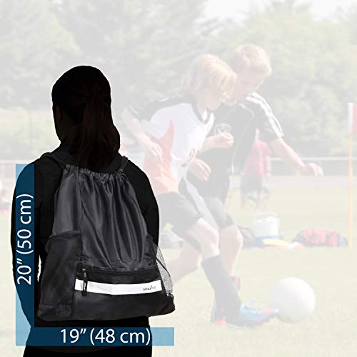 Athletico Drawstring Soccer Bag - Soccer Backpack For Boys or Girls Can Also Carry Basketball or Volleyball (Red) - Image 5