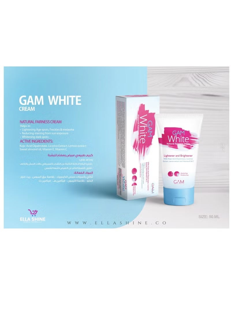 Gam White Cream for skin lightening and evening out skin tone - a natural and effective whitening cream - Image 1
