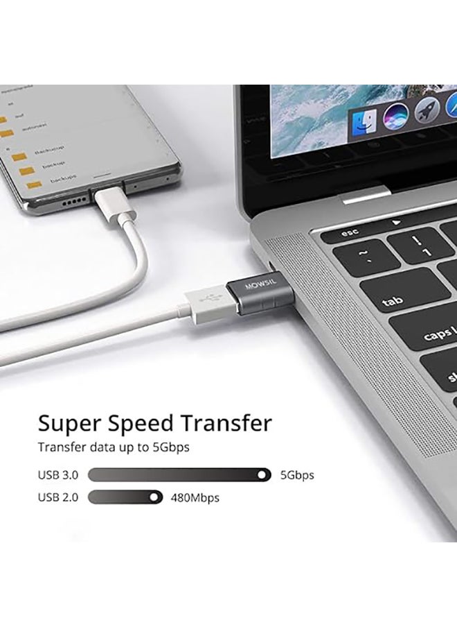 MOWSIL - USB C to USB A Adapter, 5Gbps High Speed USB to USB C Extender, USB Male to Type C Female Converter Charging & Sync for iPhone 15, Laptops Logitech StreamCam VR Link Adapter - Image 1