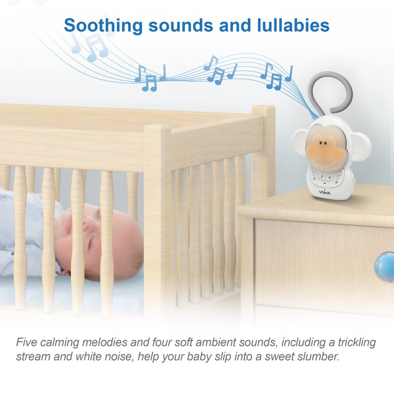 VTech DM1411 Audio Baby Monitor & Portable Soother Dual-Unit Rechargeable Battery, Long Range, Soft-Glow Night Light, Soothing Sounds & Lullabies, Digital Wireless Transmission, Sound Indicator - Image 2