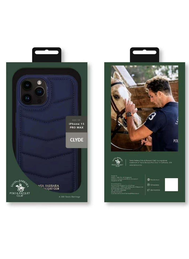 SANTA BARBARA POLO & RACQUET CLUB Clyde Series Protective Soft Stand Phone Case Cover Fabric Stitching vertical Flip Phone Case With Credit Card Holder Slot Compatible with iPhone 15 Pro Max - Dark Purple  - Image 5