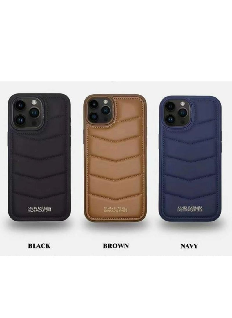 SANTA BARBARA POLO & RACQUET CLUB Clyde Series Protective Soft Stand Phone Case Cover Fabric Stitching vertical Flip Phone Case With Credit Card Holder Slot Compatible with iPhone 15 Pro Max - Dark Purple  - Image 3
