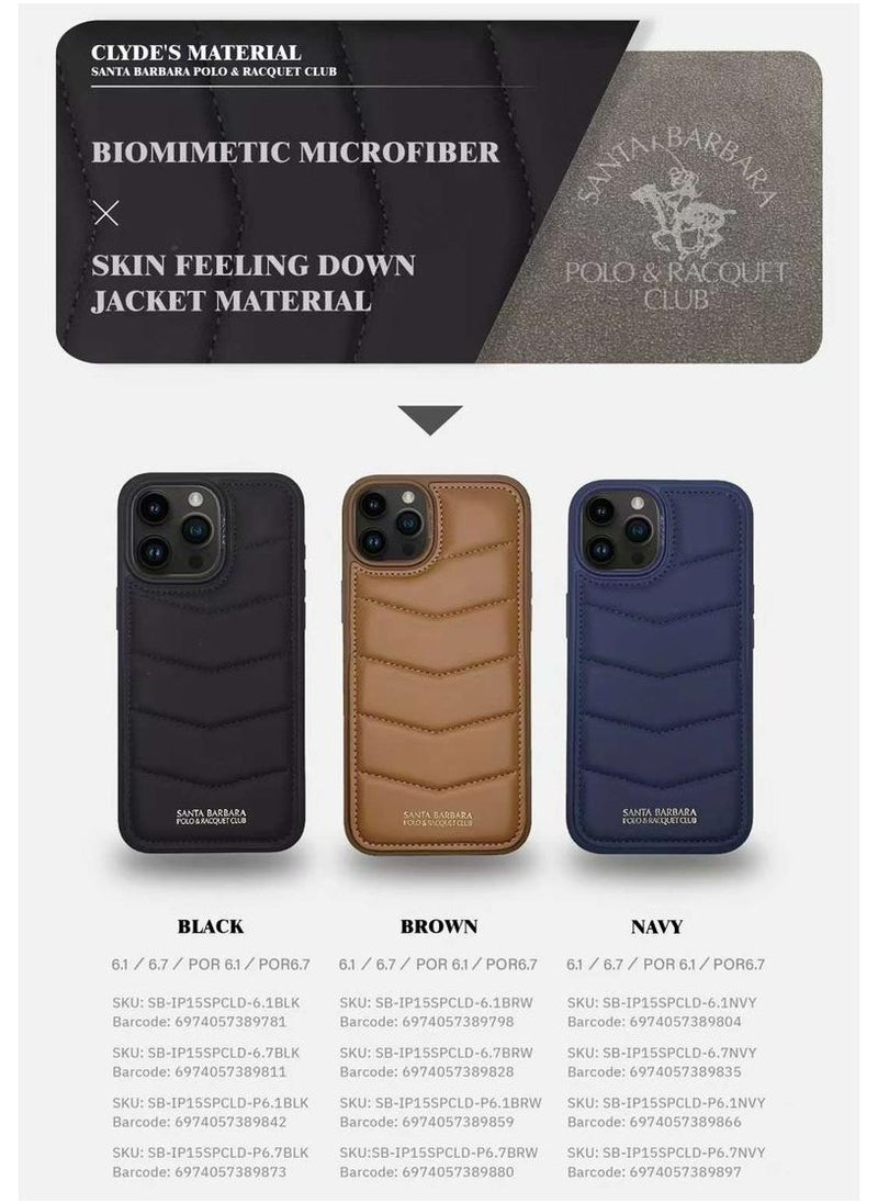 SANTA BARBARA POLO & RACQUET CLUB Clyde Series Protective Soft Stand Phone Case Cover Fabric Stitching vertical Flip Phone Case With Credit Card Holder Slot Compatible with iPhone 15 Pro Max - Dark Purple  - Image 4