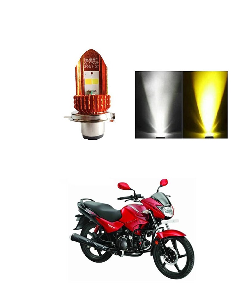 PRIKNIK Led Headlight Bulb 30W Two Color White/Yellow Light H4 Lamp Compatible With H-ero Glamour Fi - Image 1