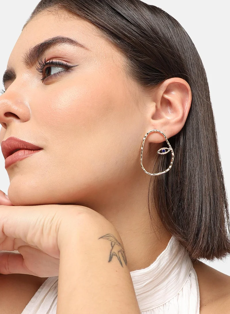 سوهي حلق مصمم للحفلات مطلي بالذهب