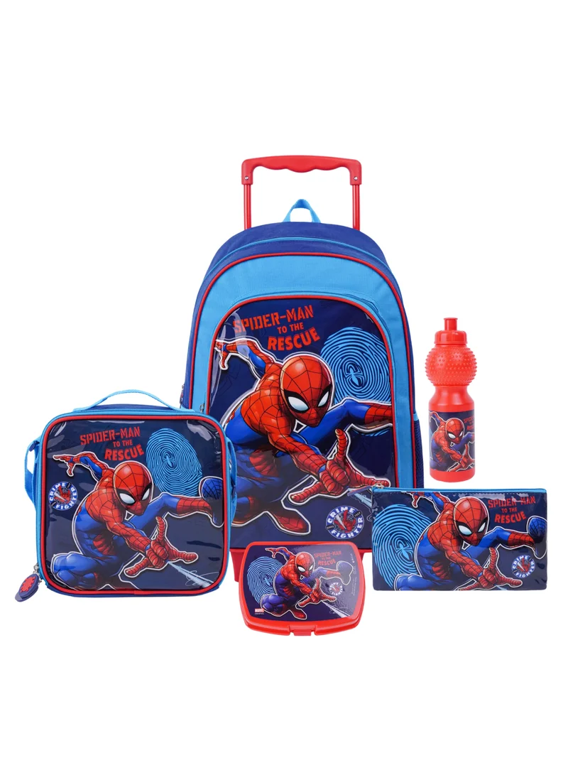 MARVEL Marvel Spidey To The Rescue 5In1 Trolley Box Set 18" I Trolley I Lunch Bag I Water Bottle I Pencil Case I Lunch Box I Packaging