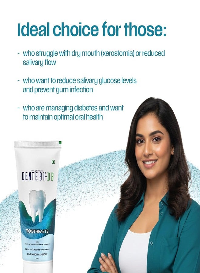 Dente91 DB Toothpaste for Strengthen Enamel | Nano Hydroxyapatite Toothpaste for Enamel Repair | Anti Cavity & Gum Care | Sensitivity Relief | Bad Breath Removal | SLS Free | Fluoride Free | 70g (Pack of 1) - Image 2