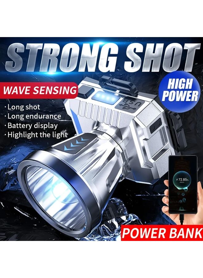 1pc Super Bright LED Rechargeable Headlight High Power Flashlight Fishing Lamp - Image 3