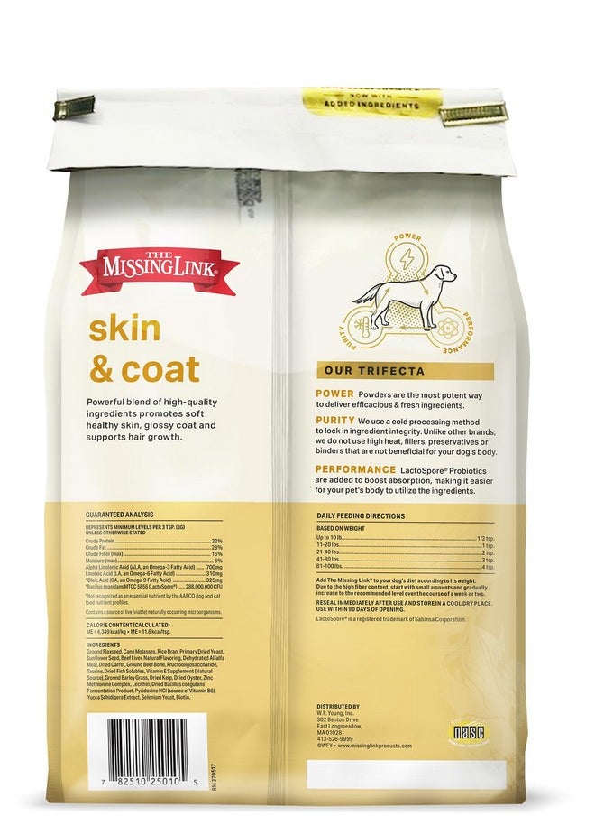 The Missing Link - Skin & Coat + Probiotics Supplement 5Lb Bag  Powerful Superfood Powder For Dogs Supports Healthy Skin & Glossy Coat, Promotes Hair Growth - Image 1