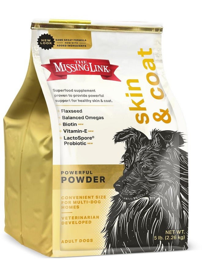 The Missing Link - Skin & Coat + Probiotics Supplement 5Lb Bag  Powerful Superfood Powder For Dogs Supports Healthy Skin & Glossy Coat, Promotes Hair Growth - Image 1