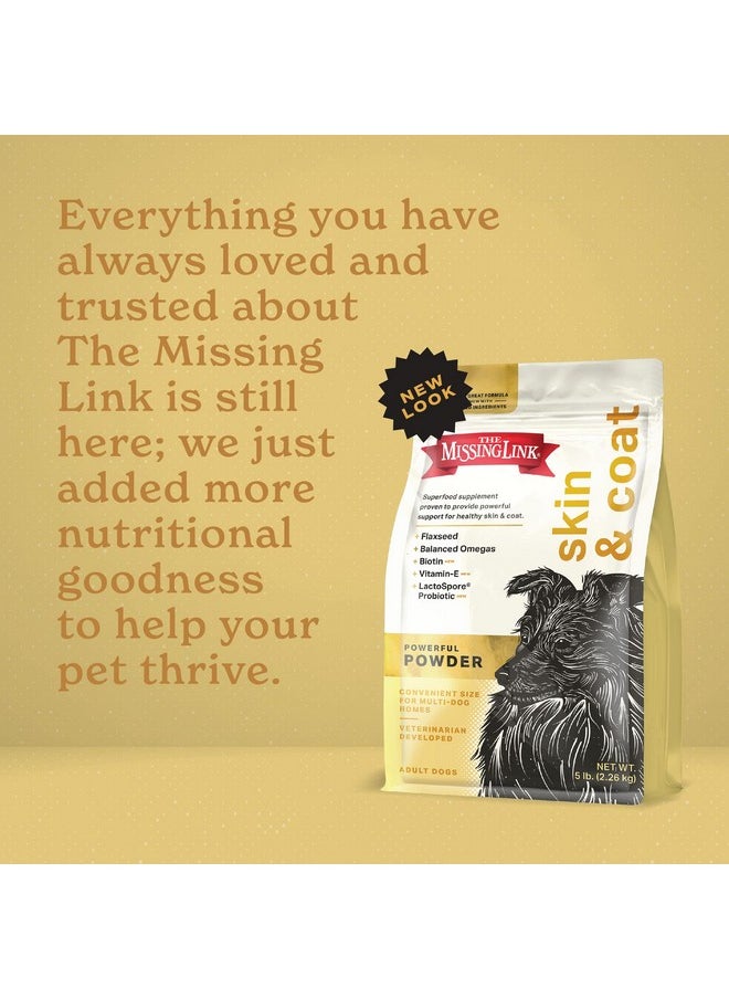 The Missing Link - Skin & Coat + Probiotics Supplement 5Lb Bag  Powerful Superfood Powder For Dogs Supports Healthy Skin & Glossy Coat, Promotes Hair Growth - Image 1