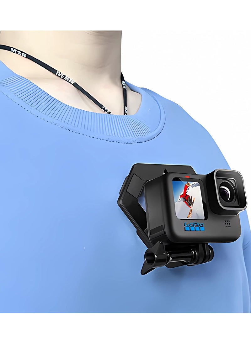 Excefore Action Camera Chest Magnetic Mount, Adjustable POV Necklace Holder Bracket for GoPro Hero 12/11/10/9, DJI Action 3/4, Insta 360 X3/Go3, and Most Action Cameras (No Phone Holder)  - Image 1