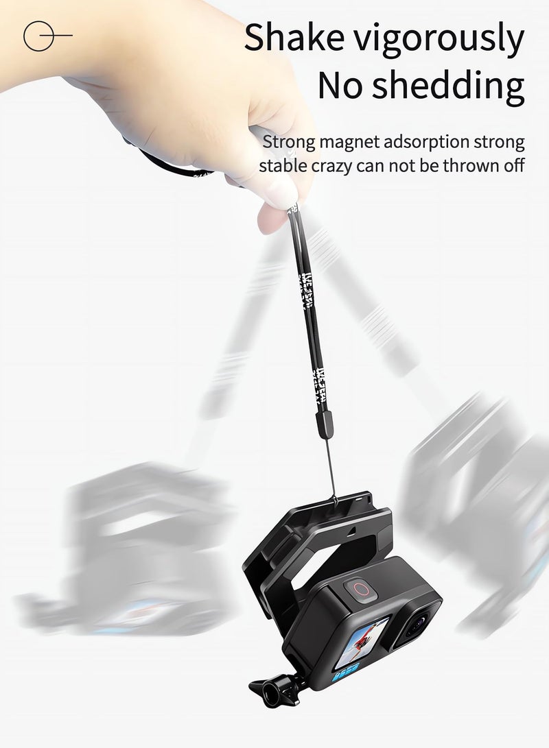 Excefore Action Camera Chest Magnetic Mount, Adjustable POV Necklace Holder Bracket for GoPro Hero 12/11/10/9, DJI Action 3/4, Insta 360 X3/Go3, and Most Action Cameras (No Phone Holder)  - Image 4