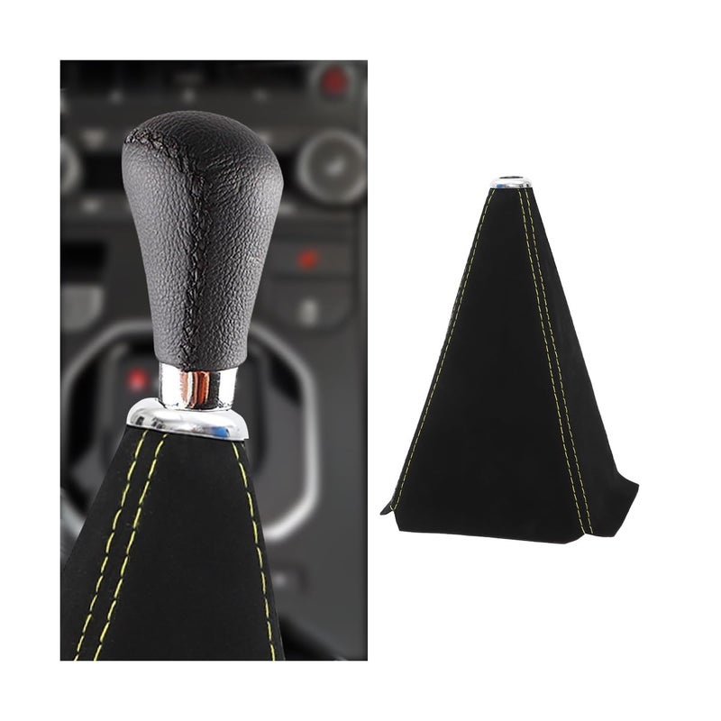 BESULEN Car Shift Boot Cover Suede Leather Shift Knob Boot Dust Cover ManualAuto Shifter Boot Sleeve Replacement Handbrake Gaiter Boot Dust Cover Car Interior Accessories - Image 2
