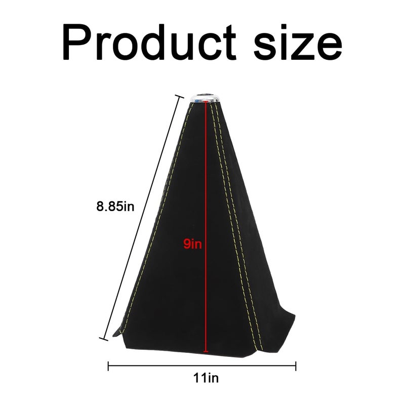 BESULEN Car Shift Boot Cover Suede Leather Shift Knob Boot Dust Cover ManualAuto Shifter Boot Sleeve Replacement Handbrake Gaiter Boot Dust Cover Car Interior Accessories - Image 4