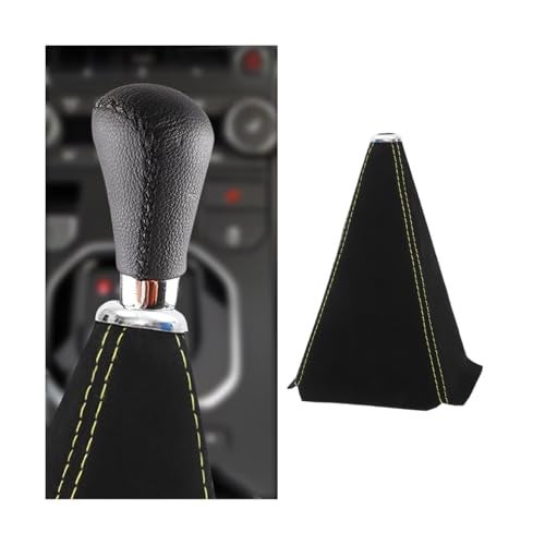 BESULEN Car Shift Boot Cover Suede Leather Shift Knob Boot Dust Cover ManualAuto Shifter Boot Sleeve Replacement Handbrake Gaiter Boot Dust Cover Car Interior Accessories - Image 1