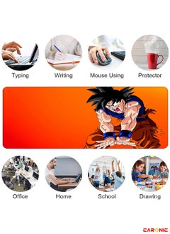 CARONIC Large Gaming Mouse Pad with Superior Micro Weave Cloth Extended Desk Mousepad with Stitched Edges Non-Slip Base Water Resist Keyboard Pad For Gamer And Office Home DBZ 77  - Image 2