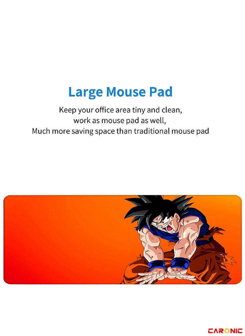 Large Gaming Mouse Pad with Superior Micro Weave Cloth Extended Desk Mousepad with Stitched Edges Non-Slip Base Water Resist Keyboard Pad For Gamer And Office Home DBZ 77