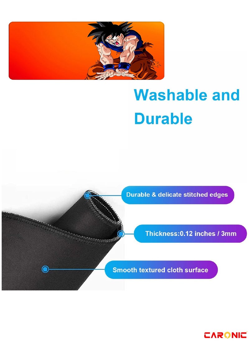 Large Gaming Mouse Pad with Superior Micro Weave Cloth Extended Desk Mousepad with Stitched Edges Non-Slip Base Water Resist Keyboard Pad For Gamer And Office Home DBZ 77