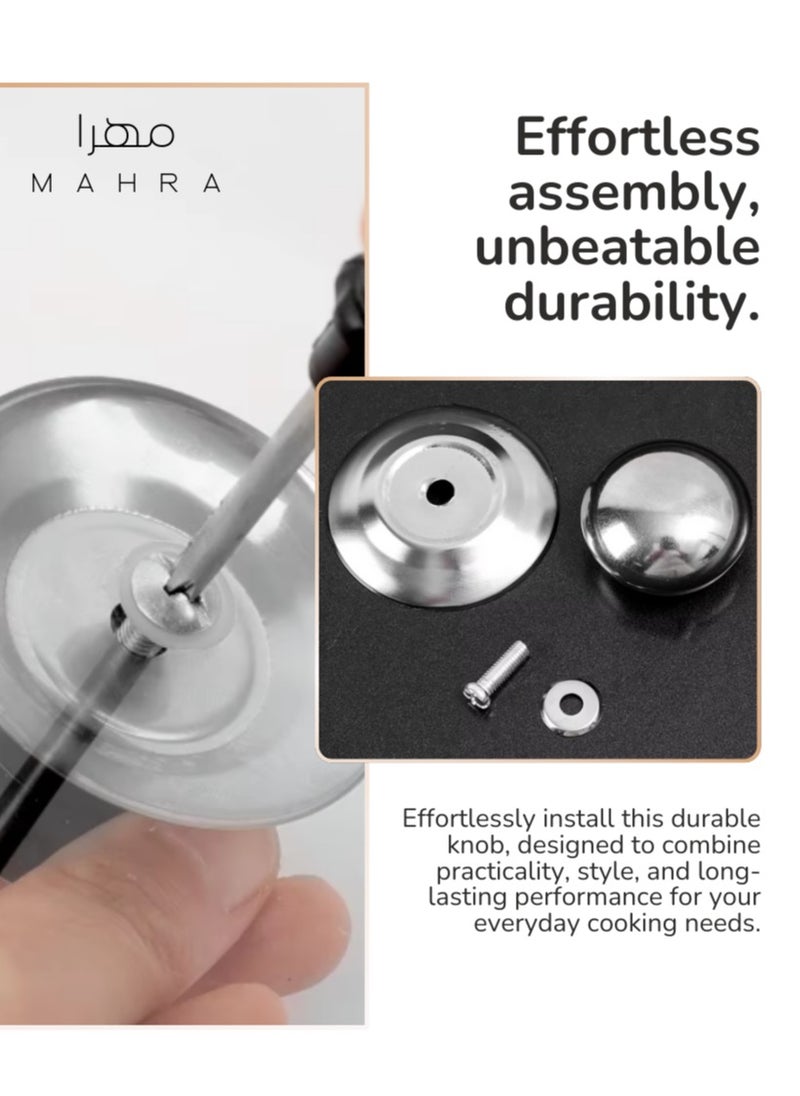 Generic Set of 2 | Stainless Steel Pot Lid Handles | Silver | Universal Compatibility | Heat-Resistant Knobs | Steam Release Feature | Sturdy & Dishwasher-Friendly | Perfect for Sautéing, Frying, Steaming, and Slow Cooking  - Image 4