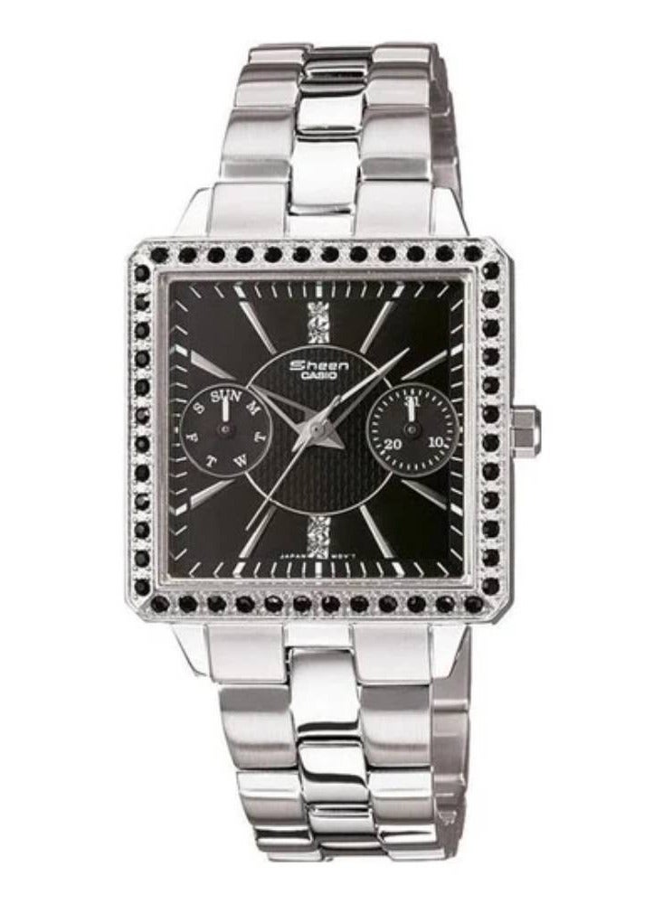 CASIO Sheen Multi-Function Black Dial Stainless Steel Women's Watch SHN-3010D-1ADR - Image 1