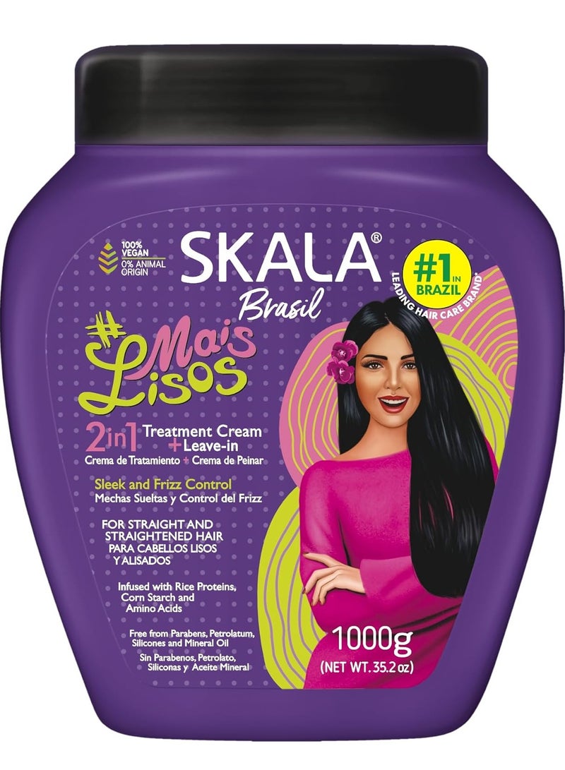 SKALA Mais Lisos 2 in 1 Hair Mask & Leave In Cream – 1 kg – Softness, Shine, Strength & Vegan Formula - Image 1