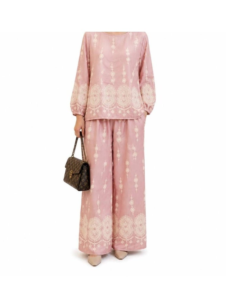 Women's Full Sleeve 2-Piece Casual Lounge & Sleepwear Set – Soft Summer Pajama Suit, Free Size, Black Printed