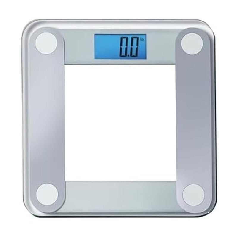 EatSmart Eat Smart Digital Bathroom Scale with Extra Large Easy to Read Lighted Display Accurate Weight Tracking Includes Free Body Tape Measure Grey and Clear