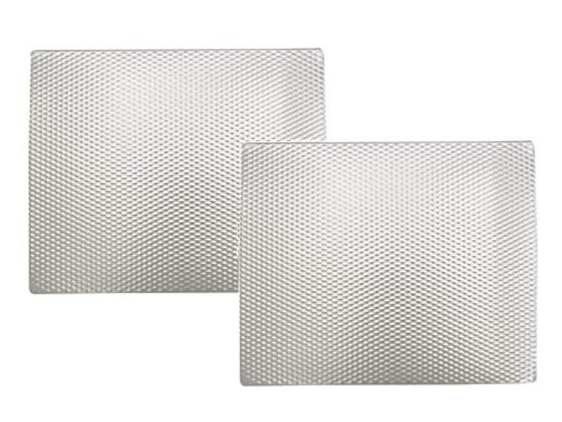 Range Kleen Heat Resistant NonSlip Metal CounterTable Protector Mat Large  14 x 17  2 Pack  Silver