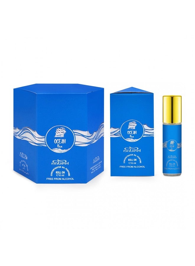 نبيل عبوة من 6 عطور زيتية مركزة من نبيل أوشن بلو 6 مل - Image 1