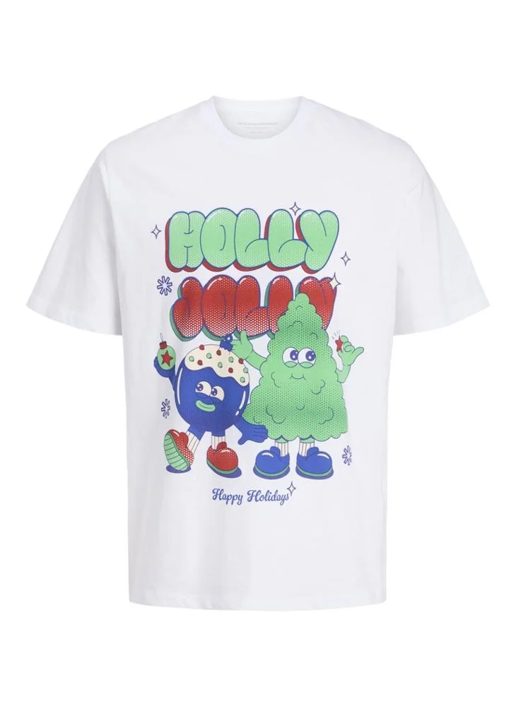 JACK & JONES Christmas Cartoon Regular Fit Crew Neck T-Shirt