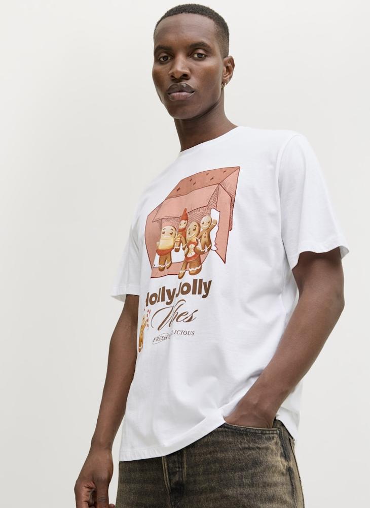 JACK & JONES Christmas Cartoon Regular Fit Crew Neck T-Shirt - Image 3