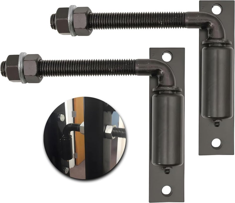 Solwim 2 Pack Steel J-Bolt Hinge with Plate,Heavy-Duty Welded Hingefor Doors Gates,Heavy-Duty Driveway Gates for Welding on Larger Iron or Steel Gates(Black,A-5/8) - Image 1