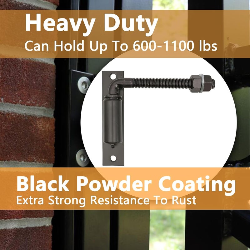 Solwim 2 Pack Steel J-Bolt Hinge with Plate,Heavy-Duty Welded Hingefor Doors Gates,Heavy-Duty Driveway Gates for Welding on Larger Iron or Steel Gates(Black,A-5/8) - Image 4