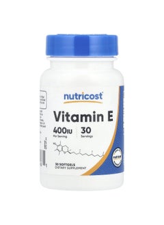 Nutricost Nutricost, Vitamin E, 180 mg (400 IU), 30 Softgels  - Image 1